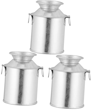 Yardenfun 3pcs Vintage Flower Pot Retro Iron Flower Bucket Rustic Metal Planter for Desktop Decoration Home Wedding