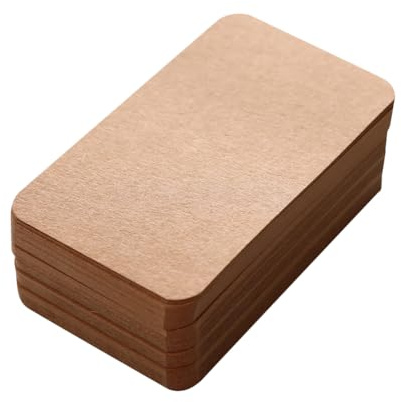 100 Stück Blanko-Visitenkarten, Mini-Nachrichten, Wortkarten, Kraftpapierkarten, Notizkarten, kleine Grußkarten, Bastelkarteikarten, kleine Geschäfte, Dankeskarten, Braun