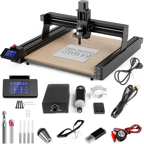 Twotrees TTC450 CNC Router, 500 W, máquina CNC TTC 450 de 3 ejes para grabar, cortar MDF, madera maciza, kit de motor de husillo de 500 W para grabado de bricolaje, grabado CNC