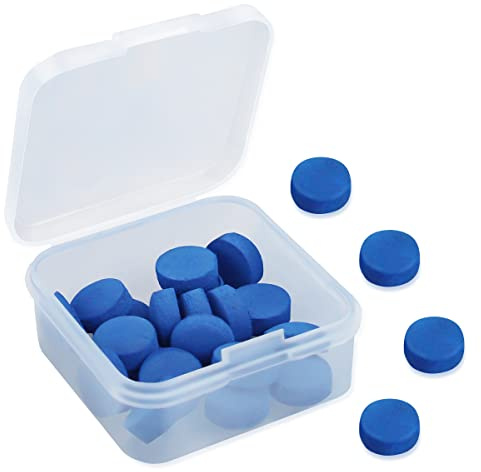 LICQIC 20 Stück Blue Diamond Queue-Spitzen, 9 mm Pool-Warteschlangenspitzen mit Kunststoff-Aufbewahrungsbox für Pool-Queues und Snooker, Blau