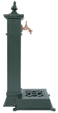 Garten Wasserzapfsäule Antik Wasserzapfstelle Freistehende Standbrunnen Wassersäule mit Wasserhahn & Becken 30.5 * 33 * 73cm für Parks