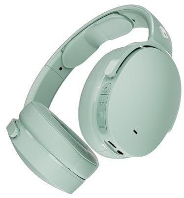 Skullcandy Hesh ANC Wireless Over-Ear Bluetooth Headphones, Active Noise Cancelling, Up to 22 Hrs Battery, Foldable Lightweight Design, Microphone for iPhone Android - Preppy Sage