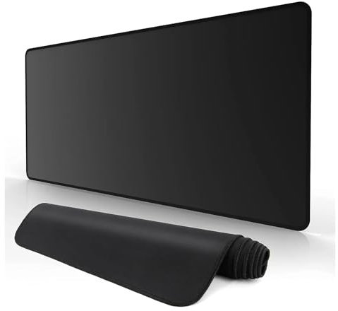 HUANGSHIJUNOUS XXL Schwarzes Mauspad Gaming Mousepad Großes Mauspad Gamer Mauseteppich PC Schreibtischunterlage Tastaturpad Computer Mauspad(80x40 cm)