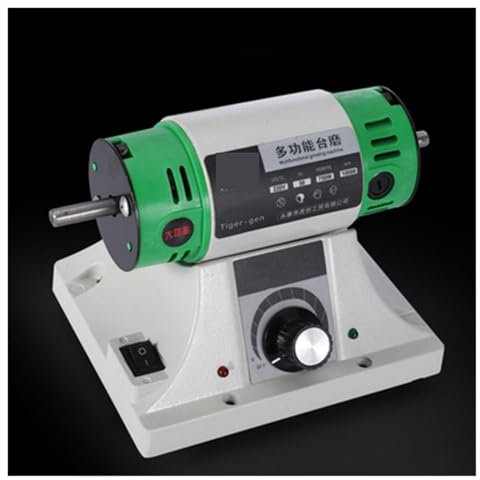 Esmeriladora de Banco, Máquina pulidora de banco eléctrico for joyería y gemas, pulidora de torno de escritorio, velocidad ajustable de 0 a 10000RPM, 750W, para moler, pulir y taladrar(Groen)