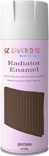 SCOOBYS PAINTS BACK IN THE MIX Radiator Aerosol Spray Paint Heat Resistant To 100ºC - Quick Air Drying No Primer Needed anti rust moisture resistant (Brown)