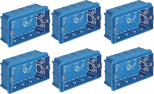 ECI ElectroFournisseurs 6 pièces Boîte à encastrer rectangulaire 4M bleu clair - V71304