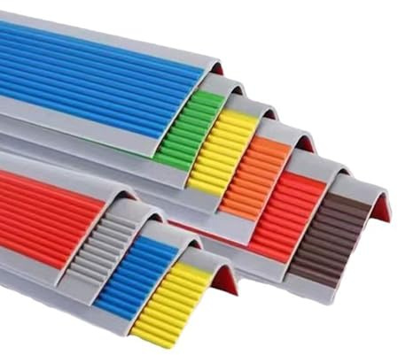 Zenithuxe Anti-Slip Stair Nosing Trim - L-Shaped PVC Step Edge For Laminate & Decking | Non-Slip Treads For Steps | Bullnose Carpet Edging Strip | Self-Adhesive Safety Grip Tape