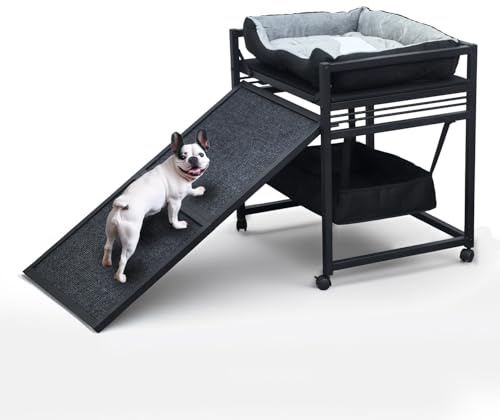 NAILDOKI Bewegliche Struktur Haustier Treppe Rampe mit Sitz paaren Katzen/Hunde Stuhl mit Rampe hohe Betten, Folding Haustier mittlere und kleine Hunde, Katzenleiter