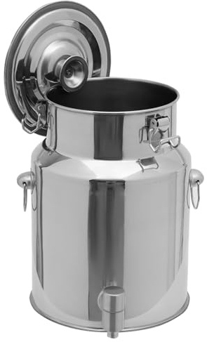 Bidon INOX pour Huile d Olive 5l/10lavec Robinet 201,Pot À Lait INOX avec Couvercle Réservoir Scellé en Acier Inoxydable Pots À Lait SW,Capacity-9L