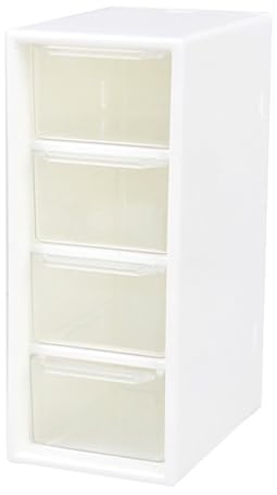 WYLFYJP Organizador De Cajones De Escritorio, Caja De Almacenamiento Apilable De Plástico Transparente Con 4 Cajones Pequeños For El Hogar, La Oficina, Joyas, Maquillaje, Accesorios