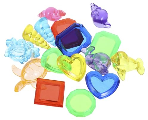 NOLITOY 16PCS Summer Pool Diving Underwater Gemstone and Ocean Animal Dive Sinkers for Creative Swim Games and Party Favors Reusable Fun
