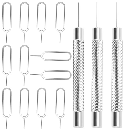 15 Pcs Spilla di Espulsione della Scheda SIM, Spilli Estrattori per Rimozione Scheda SIM, Inossidabile Strumento Rimozione Della Scheda SIM, SIM Card Pin, per Rimuovere il Vassoio Della Scheda SIM