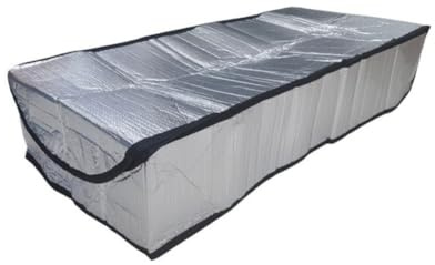 Tidevib Copertura per isolamento termico per porta mansarda e scala, scudo termico con foglio di alluminio, 138 x 635 x 28 cm, argento