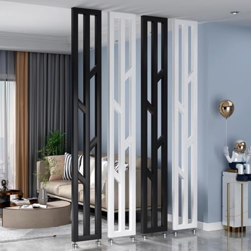Poste divisor de habitación de metal de 5 pies de suelo a techo, versátil columna de división de pared para separación de espacios, listones elegantes para uso doméstico u oficina