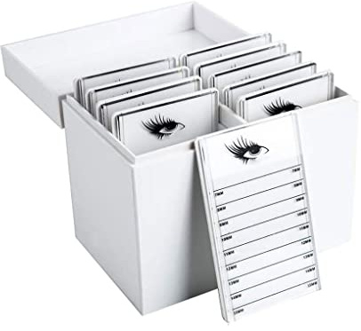 Caja de almacenamiento de pestañas, contenedor de almacenamiento de exhibición de pestañas, estuche protector organizador de estuche falso, plástico