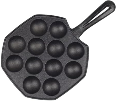 HINTRMENT Padella in Ferro Nero Antiaderente per Friggere Manico Ergonomico, Facile da Pulire, per Cucinare Polpette e Piatti in Cucina