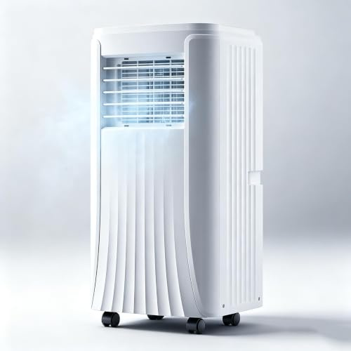 JIANGSS Climatiseur Portable Autonome,3 Vitesses de Ventilation, minuterie 24 h, télécommande et écran LED – Refroidissement Mobile Silencieux pour Maison, Bureau ou Petit Appartement 3500W
