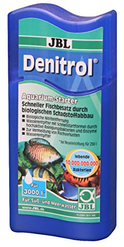 JBL Denitrol 2306100, Aquarium-Starter, Bakterienstarter, Für Süß- und Meerwasser-Aquarien, Neueinrichtung, Waserwechsel, 100 ml
