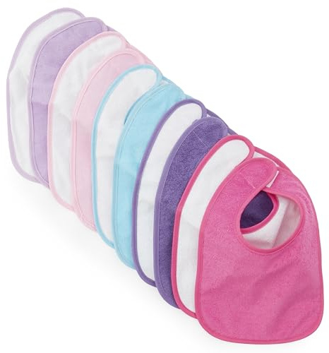 Bieco Baby Lätzchen Wasserdicht Lätzchen 10er Pack | Lätzchen für Säuglinge | Lätzchen Klett wasserfeste Lätzchen Baby Plastik Lätzchen Baby Frottee Lätzchen Klettverschluss Sabberlatz