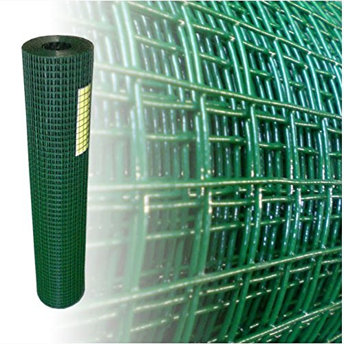 Garmix Volierendraht Grün Drahtgitter 100 cm 4-Eck Maschendraht (10m, 19x19mm, 1,20mm dick)