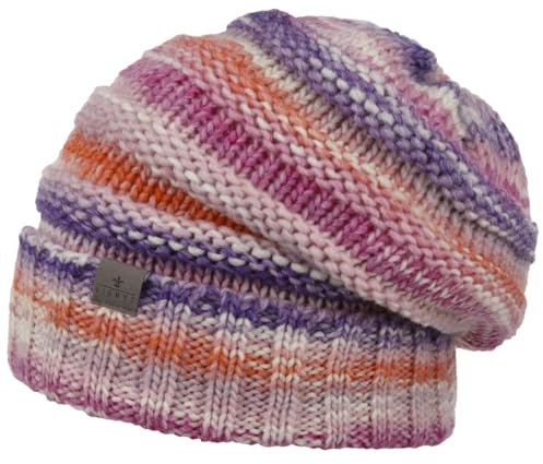 LIERYS Bernardo Oversize Strickmütze Damen Herren Made in Germany Schurwolle Long Beanie Umschlag Winter rosa One Size