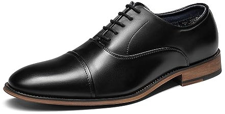 Bruno Marc Men's Lace-Up Leather Shoes, Classic Oxfords Formal Dress Shoes Brogues Derby, Comfortable School Shoes for Boy, Teen in Business, Party and Wedding,Size 10,Black,Louis_2