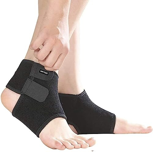 ONTYZZ Kids Ankle Bandage 1 Pair Adjustable Ankle Brace Protect Elastic Children Ankle Support for Football Basketball Cycling Running Dancing Ankle Guards Black/S