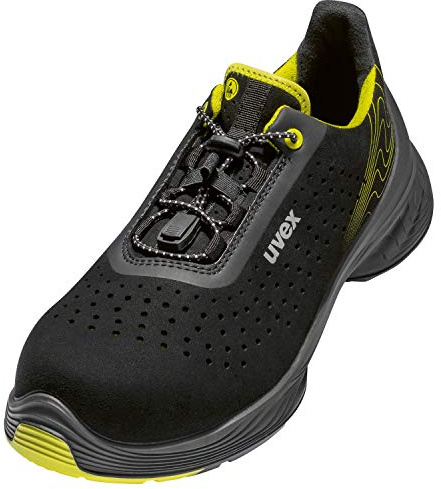 Uvex 68430 Safety Shoes Perforated - S1 SRC - Yellow/Black - Width 14 - Extra Wide