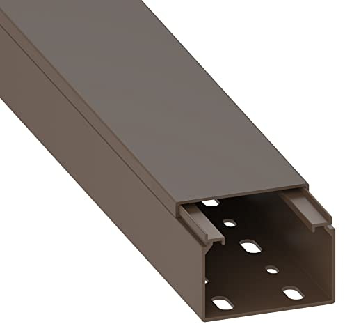 Habengut Kabelkanal (mit Montagelochung im Boden) 40x60 mm aus PVC, Farbe: Braun, Länge 1 m
