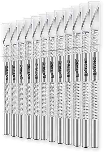 Exacto Knife 12 Metal Craft Knife, Heavy Duty Hobby Knife Exacto Knife Set Number 11 Blade Precision Knife for Moroccan Decor, Cutting and Crafting