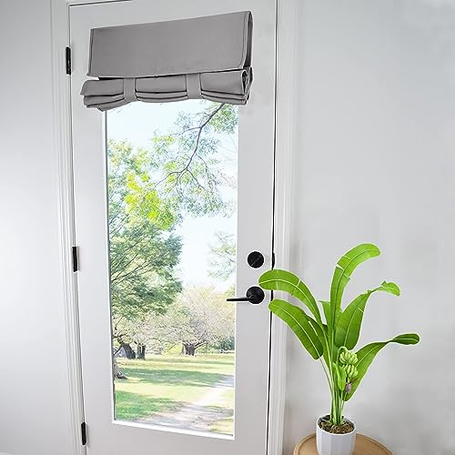 WdFour Door Curtains for Door Window, French Door Curtains for Privacy, Easy Installed Door Panels,Front Door Sidelight Curtain Tie up Shade, Washable Curtain 25W x 70L Inch Light Gray, 1 Panel