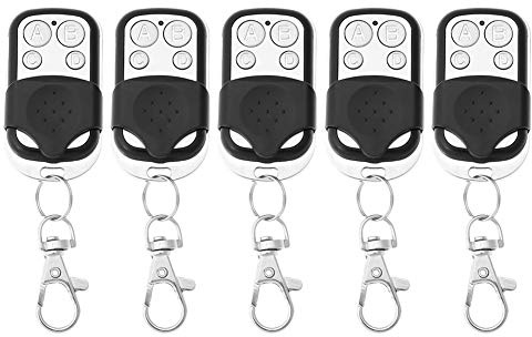 popyes 5 Pièces Télécommande pour Portail Electrique 433 MHz Télécommande pour Porte de Garage Télécommande Portail Universelle Duplicateur 4 Boutons Télécommande Clonage Clone Code Fixe