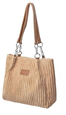 Ulisty Damen Cord Tragetasche Lässig Shopper Umhängetasche Mode Schultertasche Täglich Einkaufstasche Cordtasche