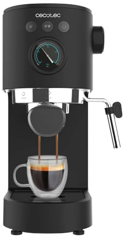 Cecotec Macchina da Caffè Espresso Cafelizzia Fast Pro 1350 W, Thermoblock, ForceAroma da 20 bar, Vaporizzatore Orientabile, Braccio Doppio, Piastra Riscaldatrice per Tazze, Serbatoio d'Acqua
