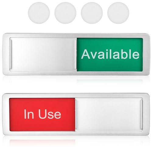 2 Pcs use sign available vacant sign in use privacy Occupied indicator door occupied self adhesive slider indicator Restroom office door handle clean Acrylic