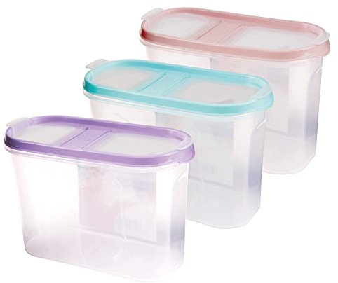 Bestgoodies Vorratsdosen mit Deckel (3er Set - Mix) 1,4 Liter, Luftdicht Schüttdose BPA frei lebensmittelecht, Vorratsbehälter Set - Müslispender