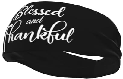 Sport Stirnband Gesegnet Und Dankbar, Christentum, Glaube, Jesus Beanie Schweißband Sport Stirnband Für Damen Und Herren Schnelltrocknend Breites Haarband, Für Sport, Winter, 54-60cm