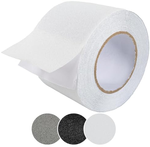 ANRO Antirutsch Klebeband Streifen Selbstklebend rutschfest Stufen Treppen Grip-Band PVC für Innen & Außenbereich Rolle Halbtransparent 10cm x 10m Antirutschfolie Antirutsch Klebeband Treppe