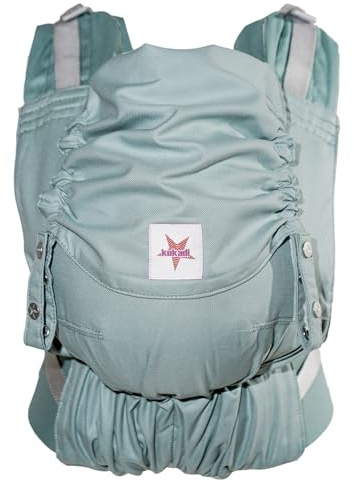 KOKADI Babytrage Flip Just Mint (Unisize) – Ergonomisch & sicher - handgefertigt aus 100% Bio-Baumwolle – Ab Geburt bis 15 kg, einfach anzulegen, ideal für den täglichen Gebrauch – Türkis