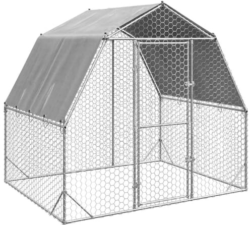 vidaXL Hönsgård med tak 2,5x2x2,25 m galvaniserat stål