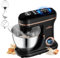 HOMELUX Küchenmaschine 1800W, Knetmaschine mit 8 Liter Edelstahl Schüssel, 6 Geschwindigkeitsstufen, LED-Touchscreen, Rührbesen, Knethaken, Schneebesen und Spritzschutz, Schwarz