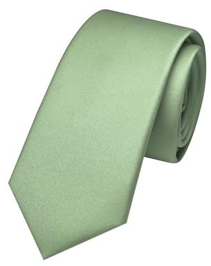 JEMYGINS 6,1 cm einfarbige schmale Krawatte für Herren für Hochzeit, Party (6 cm), salbeigrün, Einheitsgröße
