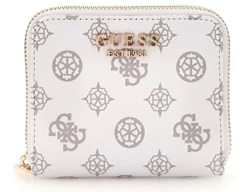GUESS Laurel SLG Small Zip Around Wallet White Logo