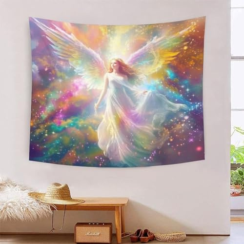 RJAVAGFZL 3D Druck Engel Wandteppiche Poster Ornament Wandbehang Wandteppich Wanddeko Wandbehang Für Wohnzimmer Schlafzimmer Tapisserie 150cmx200cm