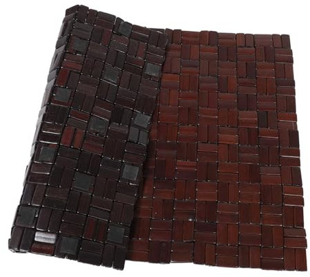 IWOWHERO Alfombrilla De Bambú Antideslizante Plegable para Baño y Cocina Esterilla De Madera para Ducha SPA y Sauna Diseño Elegante y Portátil