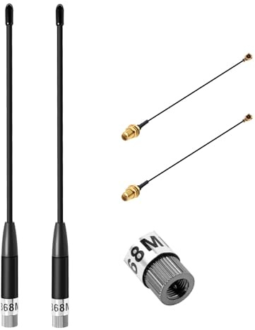 Gbformat 868MHz LoRa Antenne 10dBi Gain für Meshtastic LoRa Long Range Soft Whip-Antenne, SMA Stecker 195mm + (U.FL IPX) auf SMA Buchse Kabel für ESP32, LoRa 32 V3, LoRa32u4 II (2 Stück)