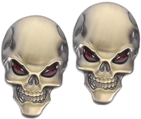 Ciieeo 2 Pegatinas con El Logotipo De La Calavera del para El Pilar Central del Coche Calcomanía De Calavera para Transformers Calcomanía para Transformers Emblemas De Metal