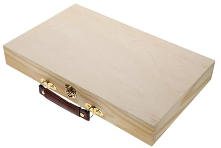 Amagogo Wooden Artist Supplies Box Art Tool Storage Box Sturdy Simple with Handle Container Carrying Case for Brushes Pastel Pencils