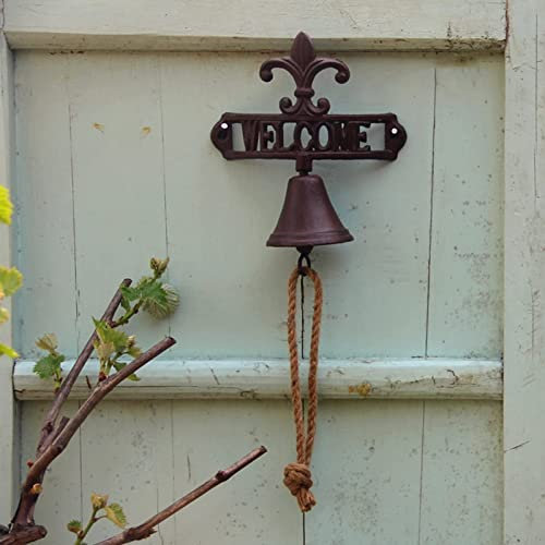 PLLJIAXUAMCLNL Front Door Knocker Cast Iron Doorbell, Wall Hanging Dinner Bell Welcome Door Bells for Indoor Outdoor Garden Fence Porch, Wall Decor Bell