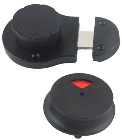 Vacant Occupied Bathroom Lock Black，Stainless Steel Indicator Lock for Bathroom Door Bolt -Public Toilet Latch withThe Vacant (Green) / Engaged (red) Indicator